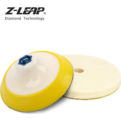 Z-LEAP BUFF Pad Set 5 Inch Wool Pad with Plastic Sponge Bonnet Backing Pad For Angle Grinder Polisher Wool Felting Polishing Pad