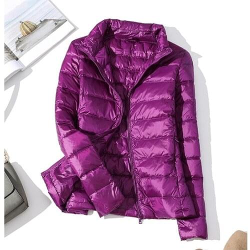 Ladies' new style 90% white duck down jacket for fall and winter warmth, thin duck down jacket and windproof parka coat
