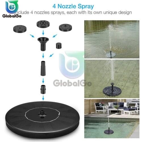 1.6W 7V Mini Solar Powered Fountain Garden Pool Solar Panel Floating Fountain Garden Decoration Water Fountain
