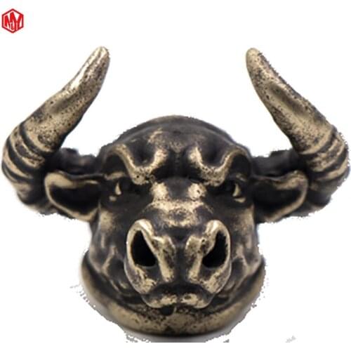 1PC Brass Paracord Bead Bull Head Knife Bead EDC Tool Umbrella Cord Accessories Bracelet Flashlight Keychain Pendant