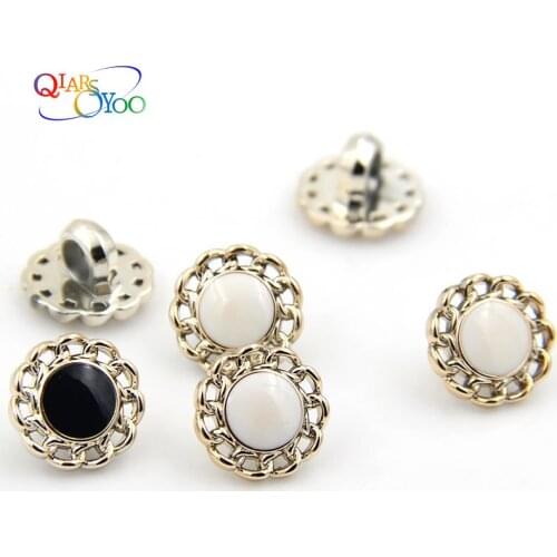 200pcs/lot 12mm plastic Button For Craft Clear Decorative Rhinestone Button For Wedding Golden chain lace costumes accessories