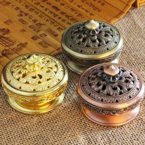 30pcs Metal Incense Burner Creative Retro Alloy Thurible for Buddhist Supplies Incensory Home Decor Gifts WB265