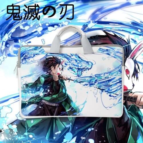Anime Tanjirou Kimetsu No Yaiba Laptop Bag for Macbook Air Pro 13 14 15.6 Laptop Sleeve Notebook Bag For Dell Acer Asus Handbag