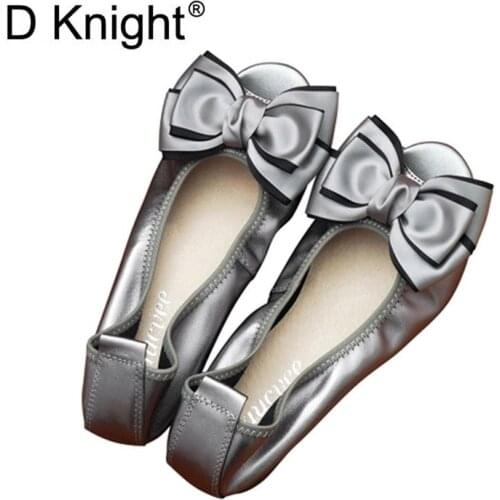 Fashion Bow Open Toe Ladies Casual Genuine Leather Flats Retro Soft Cow Leather Ballet Flats For Women Peep Toe Flats Size 34-43