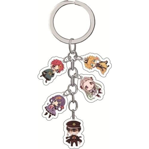 5 In 1 Japan Anime Key Rings Toilet-Bound Hanako-kun Keychain Anime Key Holder Brelok Llaveros Para Mujer