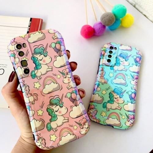 Cases For Huawei Honor 30S 30 nova 7 SE Pro Cartoon Unicorn Soft TPU Silicone Phone Cover Etui Coque