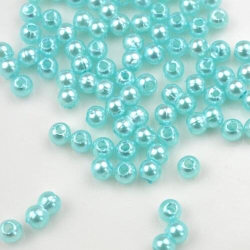 FLTMRH 100pcs 3mm Cheap Round ABS Straight Hole Imitation Pearls White Beads Handmade DIY Bracelet Jewelry Accessories Making