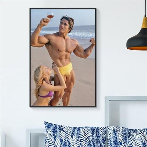 Canvas Print Arnold Schwarzenegger Bodybuilding Motivational Art Poster Print Fitness Inspirational Picture for Room Wall Decor