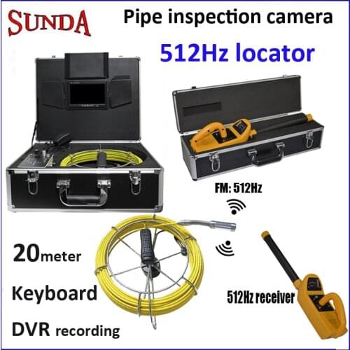 Underground drain pipe camera with 512hz locator&sonde video and audio record,keyboard sewer inspection camera 20meters