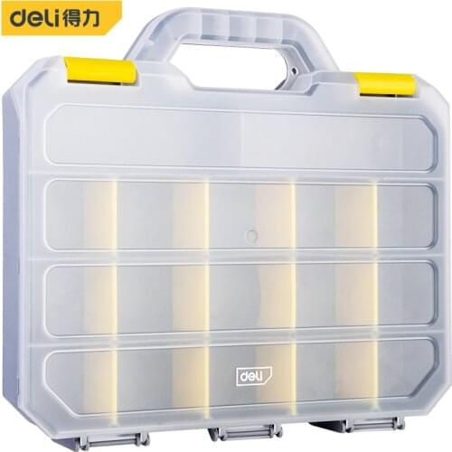 Deli Tool Storage Box Container Ring Electronic Parts Screw Beads Organizer Plastic Case Parts Sorting Box Components Package