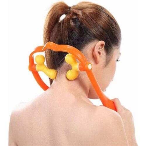 Handheld Cervical Shoulder Shiatsu Massager 2 Head Trigger Point Acupressure Release Stick Body Pain Relief Health Tool Neck