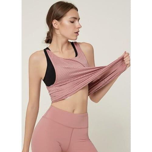 Shi Nuoxuan Yoga fake two-piece vest sports womens sports fitness sports vest gym running training yoga shirt