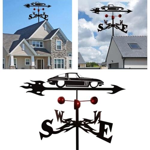 Metal Weather Vane for Garden Decoration Ornament Decorative with Car Decor Wind Vane Weathervanes Direction Guide