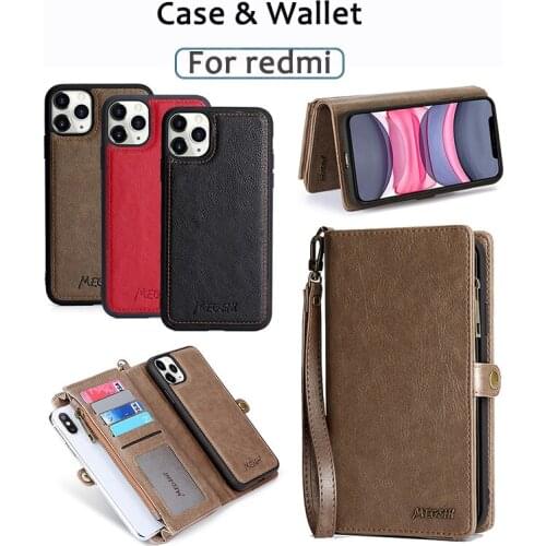 Multifunctional Wallet For Redmi Note10 Pro 8 9 luxury Wallet Cell phone Case Flip Cover For Xiaomi 10 pro