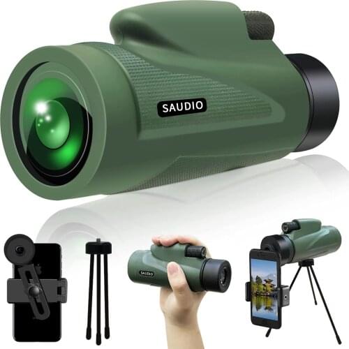 12X50 HD Monocular Telescope with Quick Smartphone Holder Waterproof Monocular Day&Low Night Vision Monocular for Adults Kids