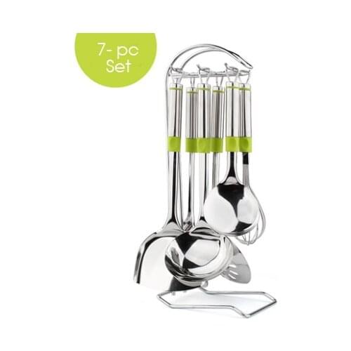 Stainless Steel kitchen Tools Truner Soup Spoon strainer Ladle ect 7-pcs Cooking Tools Set Free Shipping