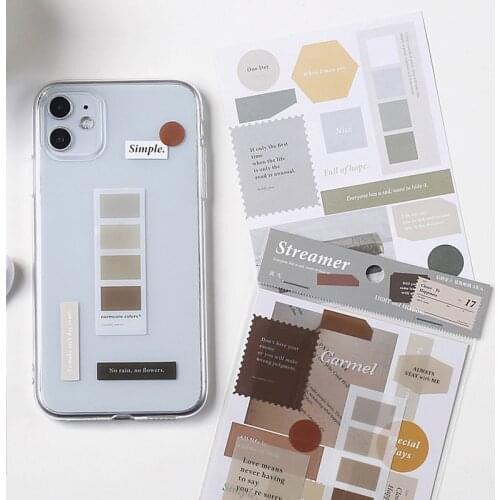 3 Sheets Light Shadow Poetry Series Journal Decorative Stickers Scrapbooking Stick Label DIY Diary Album Stationery Art Supplies