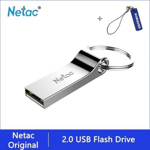 Netac U275 USB 2.0 Flash Drive With Key Ring 8GB 16GB 32GB Aluninum Alloy Stick USB2.0 8 16 32 GB Metal Pendrive Sliver U Disk