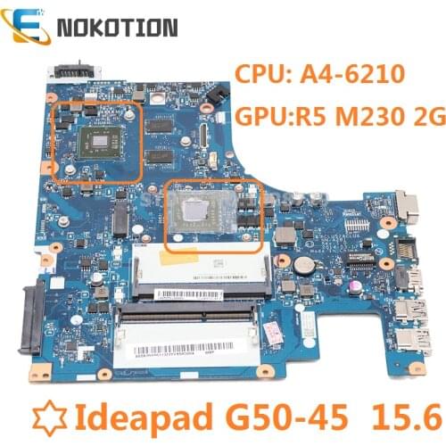 NOKOTION NEW ACLU5 ACLU6 NM-A281 5B20H55113 For Lenovo IdeaPad G50-45 laptop motherboard 15 Inch A4 CPU GPU ONBOARD