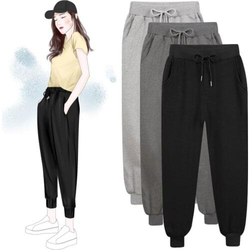 New Sweatpants For Women Spring Autumn Warm Harem Pants Plus Size Loose Trousers Lady Casual Sports Pants Elastic Waist Trousers