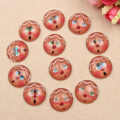 Onwear 50pcs mix ginger smiley photo round dome glass cabochon 12mm diy jewelry accessories for earrings making