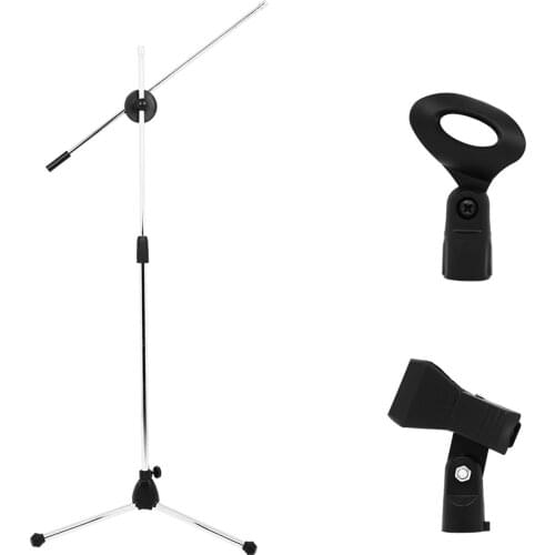 Mic Stand Bracket Holder Pro Telescopic Microphone Stand Tripod Boom Mic Floor Holder for Broadcast