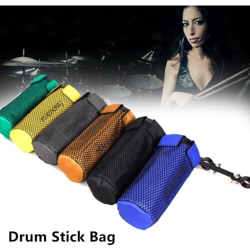 Portable Solid Mesh Drum Stick Holder Pouch Waterproof Drumsticks Storage Bag with Hanging Strap