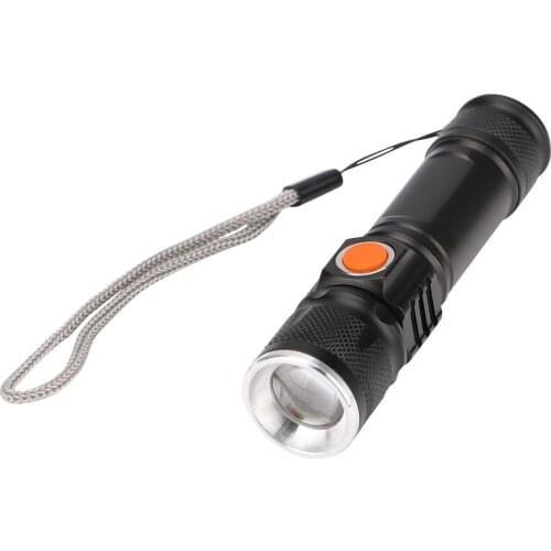 Mini USB Rechargeable Flashlight 4 Modes T6 Handy Powerful Alloy Torch Aluminum Waterproof Zoomable Portable lantern