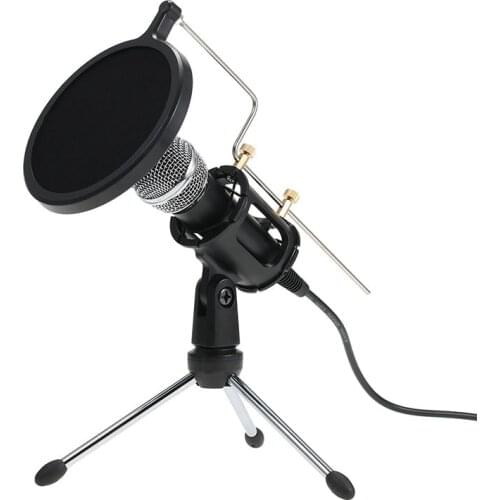 Professional Condenser Microphone for Computer Stand with Phone 3.5mm Audio Microfone Karaoke Microphone