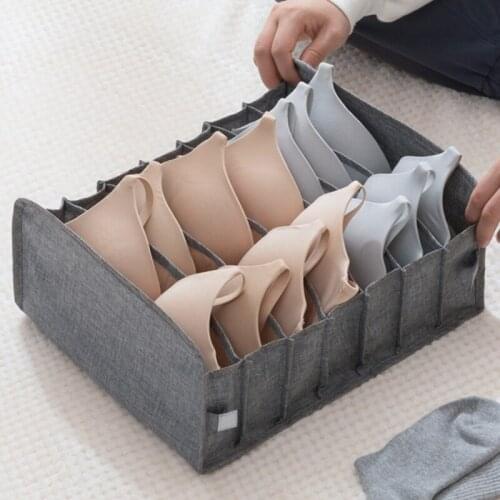 Home Bedroom Underwear Drawer Organizer Foldable Drawer Dividers for Store Panties Lingerie Socks Ties 7 Cells/11 Cells Drawer S