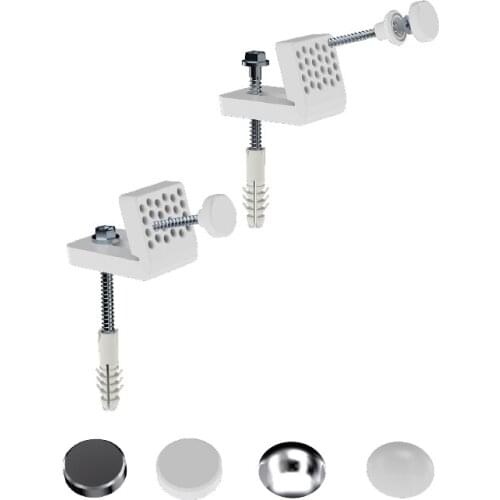 STEEL SCREW FLAT/ROUND CHROME COVER (CLOSET SIDE FIXING SET LARGE L TYPE)
