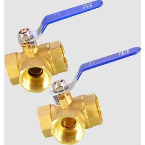 Three Way Ball Valve T-Type L-Type 1/4" 3/8" 1/2" 3/4"1"BSP Female Thread Valve Switch Connector Adapter For Water Oil Air Gas
