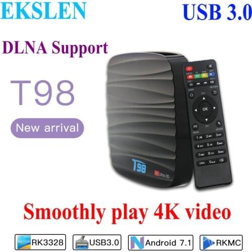 EKSLEN T98 Android 7.1 TV Box Mini Box TV Amlogic S905X 1+8G 2+16G DLNA Support 2.4GHz WiFi HD 4K 1080P Media Player Set top Box
