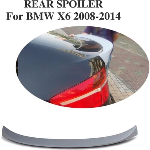 Rear Trunk Boot Lip Spoiler Racing Wing For BMW X6 E71 2008-2014 FRP Unpainted Grey Primer