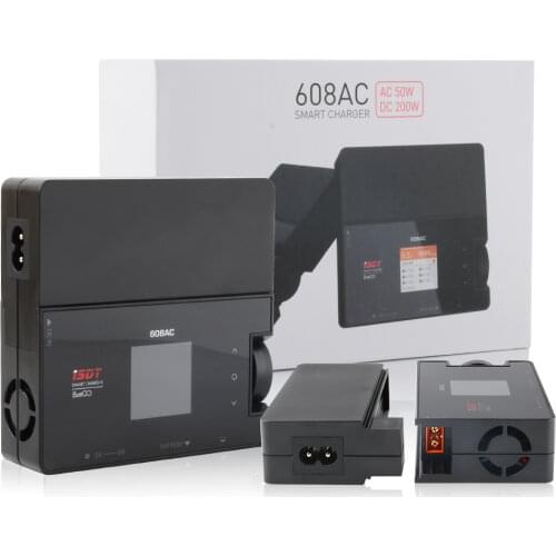 ISDT 608AC AC 60W DC 200W 8A BattGo Smart Battery Charger Discharger with Detachable Power Supply