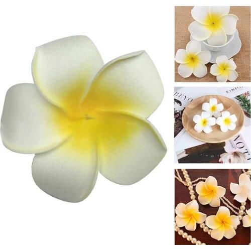 100pcs Frangipani Hawaii Flower Head Foam Decor for Wedding Craft Style Flowers Hawaii ennes
