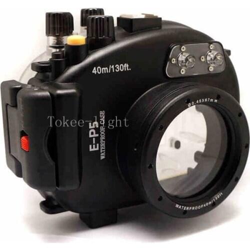 40 meters 130ft Underwater Waterproof Housing Diving Camera Case Bag for Olympus EP5 E-P5 17mm lens