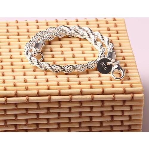 5 pcs Fashion 925 Silver Jewelry 4MM New Women Bracelet Fits Charm Bracelets for Women
