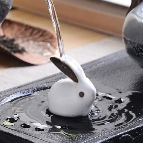 Kungfu Tea Accessories Ceramic Rabbit Tea Pet Tea Pet Home Decoration Teaware Tray OrnamentsTea Pet Home Decoration Teaware Tray