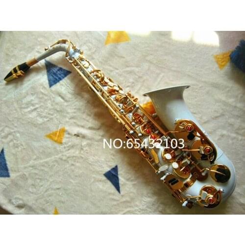 Brand L&K Alto Saxophone Professional E Flat Saxofone White gold key Musical Instruments Simulation Inscription Free shipping