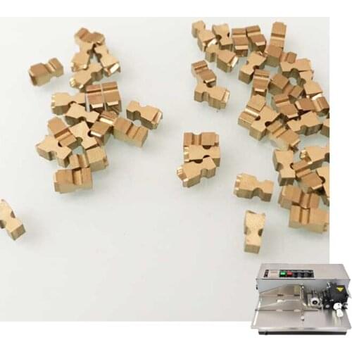 English brass characters for coding foil machine(0-9 each one 6pcs,EXPLOTMFG each one 2pcs, symbols 6pcs)