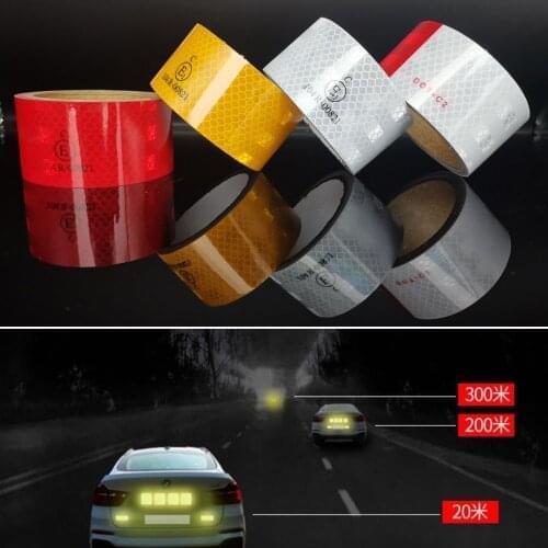 Car Stickers Shining Safety Warning Tape Self Adhesive Reflective Tape Car Accessories