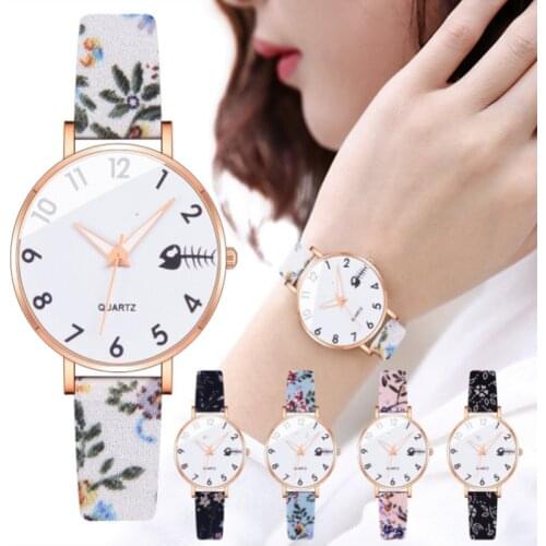Retro Quartz Alloy Watch Ladies Fashion Stainless Steel Dial Casual Bracele Watch Leather Flower Wristwatch Zegarek Damski