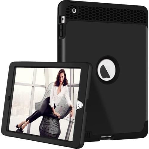 For iPad 2/3/4 Case, Heavy Duty Shockproof High Impact Resistant Rugged Hybrid Three Layer Full Body Protective Cover