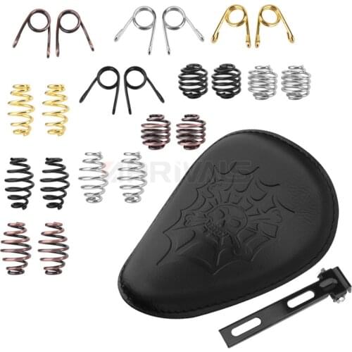Motorcycle Solo Seat Cover with Springs and Bracket Sitting Cushion Mounting For Harley Softail Chopper Bobber Universal