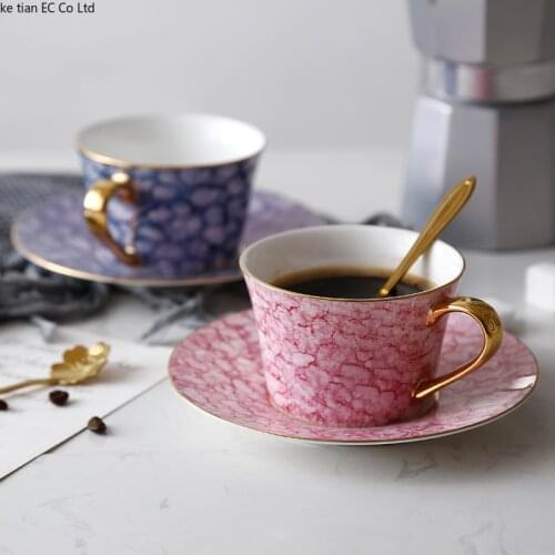 Ink Phnom Penh Coffee Bone China coffee cup and saucer European afternoon tea cup Creative English Ceramic Couple Cup