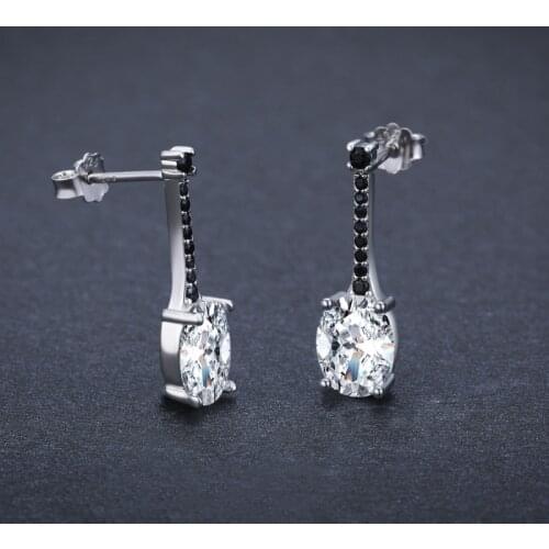 Black Awn 2020 New Arrival Genuine 925 Sterling Silver Jewelry Black Spinel Stone Cute Party Stud Earrings for Women I088