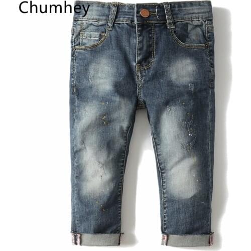 Chumhey 0-8T Top Quality Spring Kids Jeans Children Pants Boys Girls Denim Trousers broken hole Child Clothing Boys Clothes