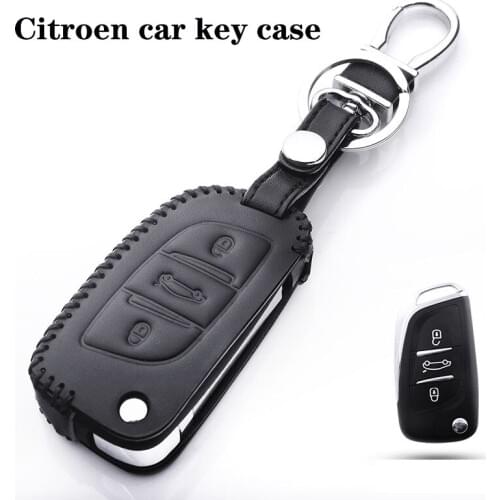 For Citroen C4 C5 Cactus C3XR DS6 DS5 Leather Smart Remote Key Protective Cover For Peugeot 3004 508 2008 308S 307 Car Remote Co