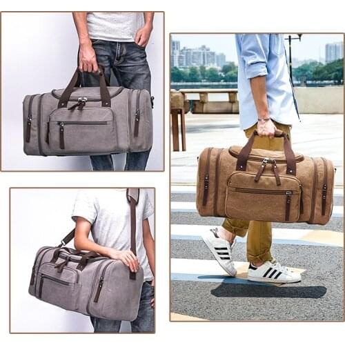 Travel Tote Weekend Bag Dropshipping Canvas Travel Bags Large Capacity Carry On Luggage Bags Men Duffel Bag
